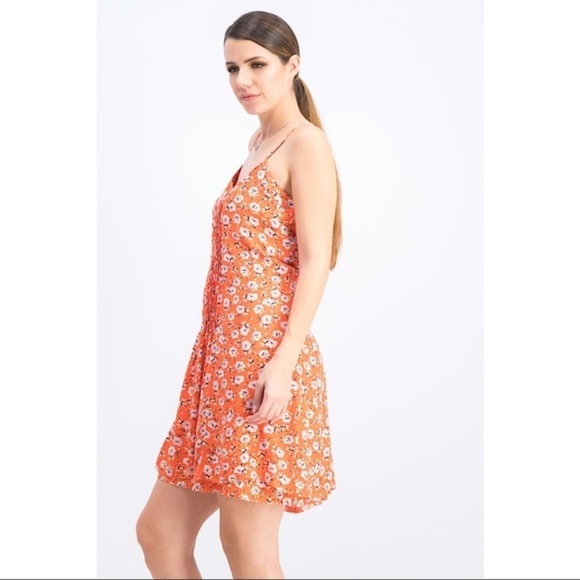 Sanctuary Orange Floral Dress, Size S - Picture 4 of 10